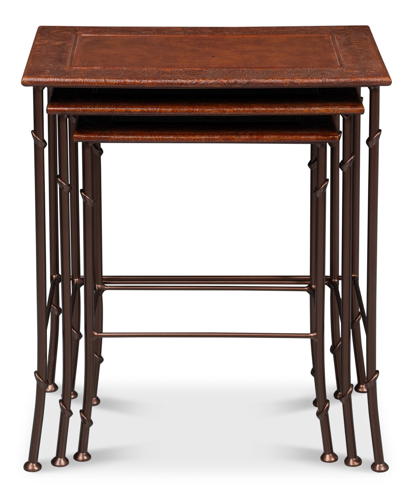 Kew Gardens Leather Nesting Tables