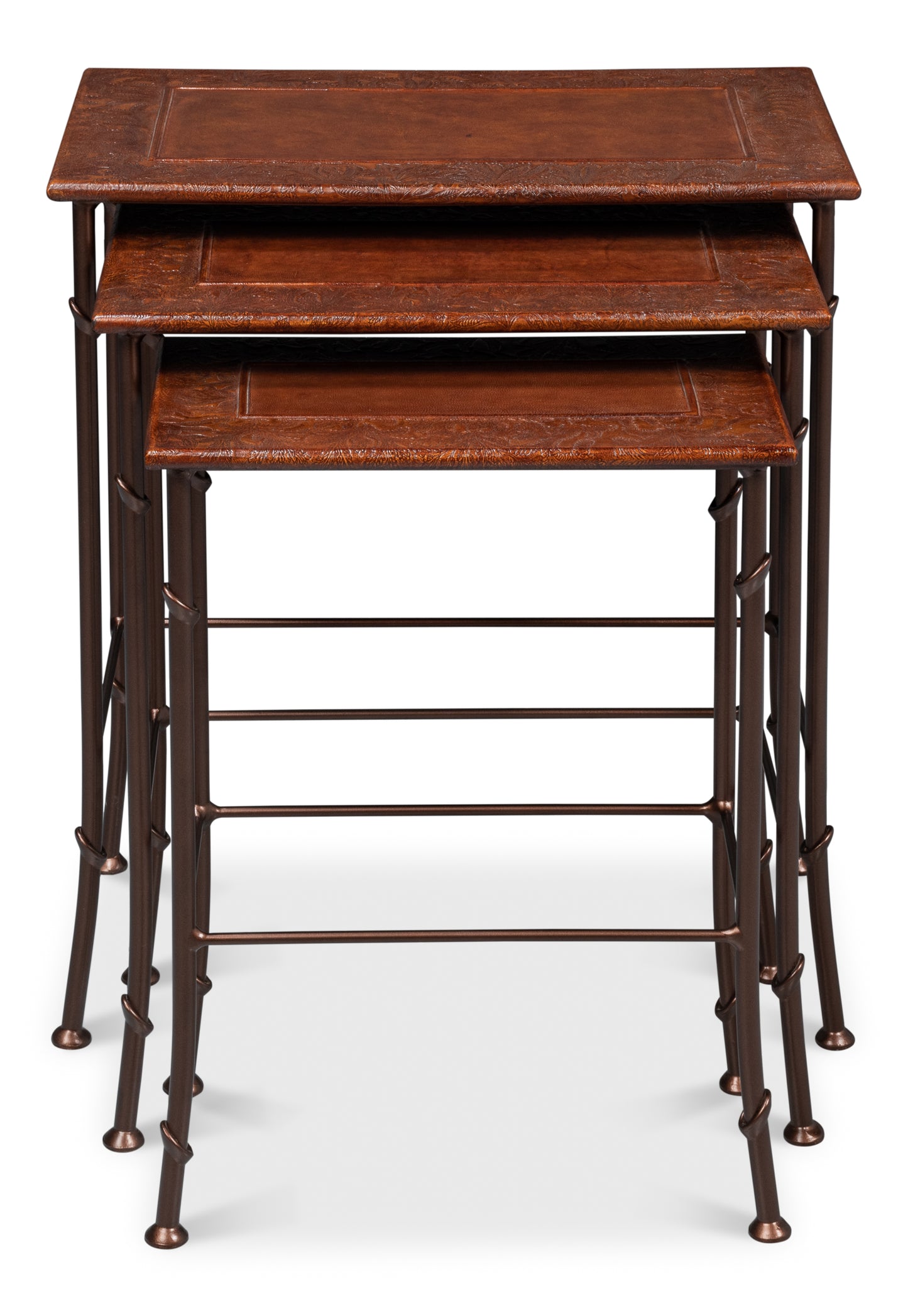Kew Gardens Leather Nesting Tables