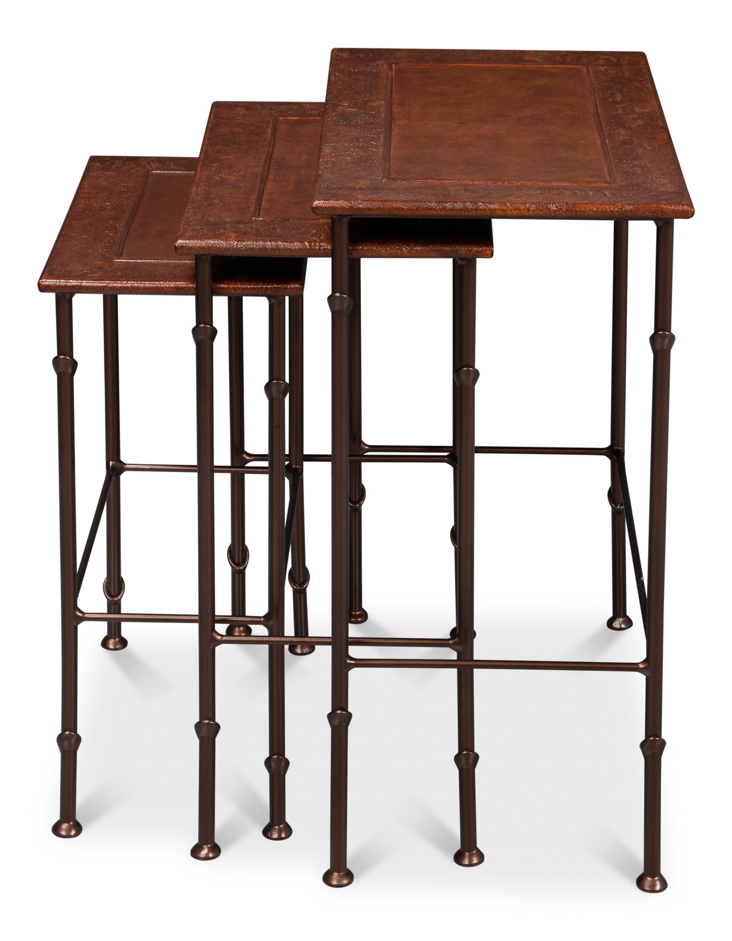 Kew Gardens Leather Nesting Tables
