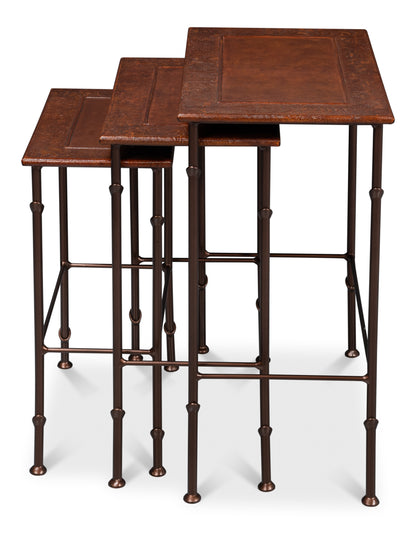 Kew Gardens Leather Nesting Tables