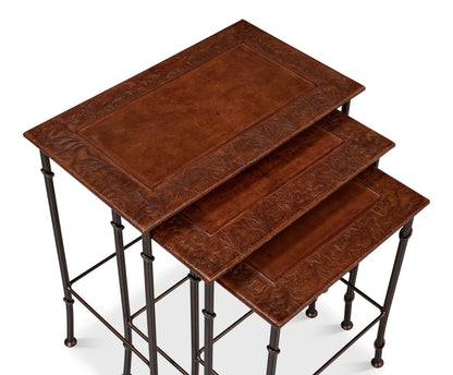 Kew Gardens Leather Nesting Tables