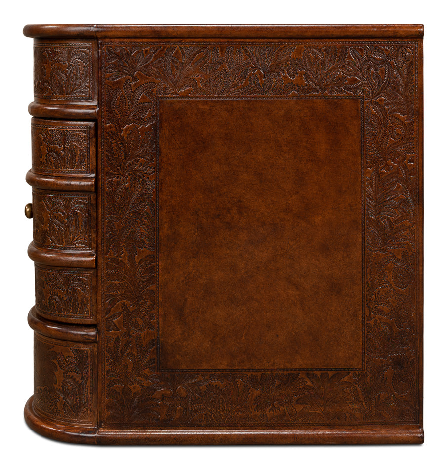 Barnes Leather Book Side Table