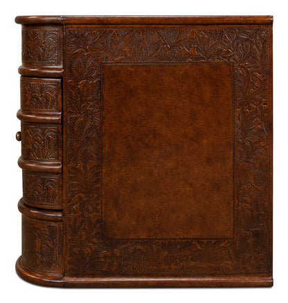 Barnes Leather Book Side Table
