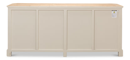 Antique Whitewash Sideboard, 4 Door