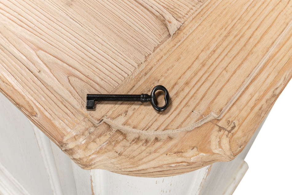 Antique Whitewash Sideboard, 4 Door