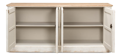 Antique Whitewash Sideboard, 4 Door