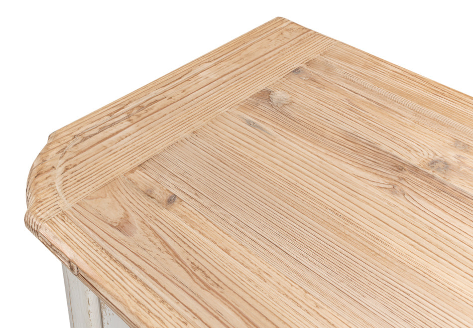 Antique Whitewash Sideboard, 4 Door