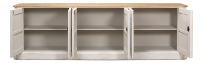Antique Whitewash Sideboard, 6 Door