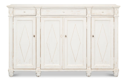 Diamond Wall Sideboard, Whitewash Finish