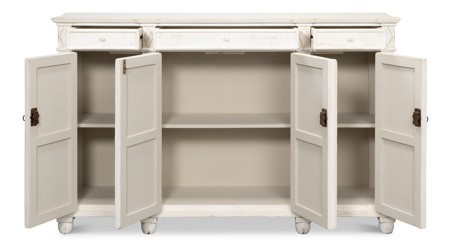 Diamond Wall Sideboard, Whitewash Finish