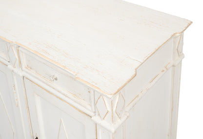 Diamond Wall Sideboard, Whitewash Finish