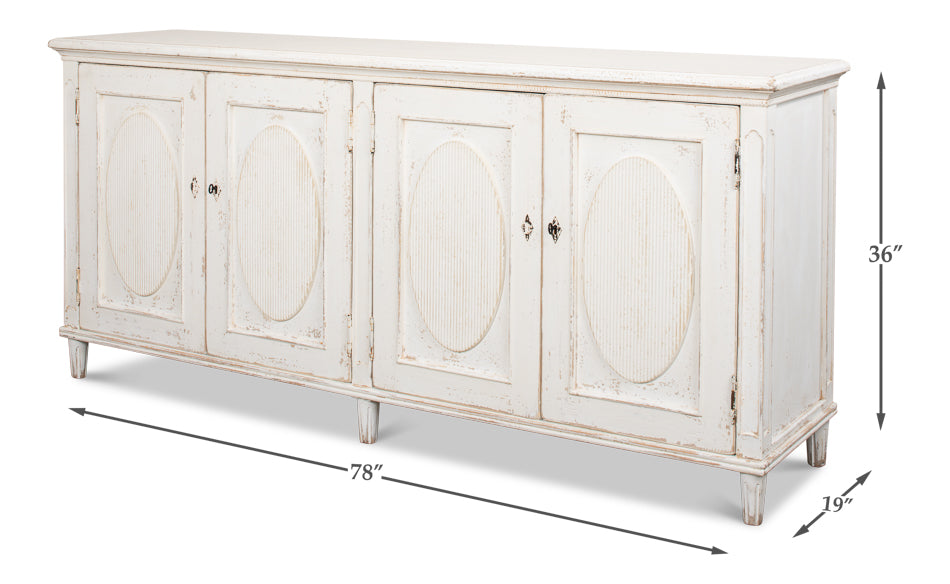 Whitewash Ribbon Sideboard