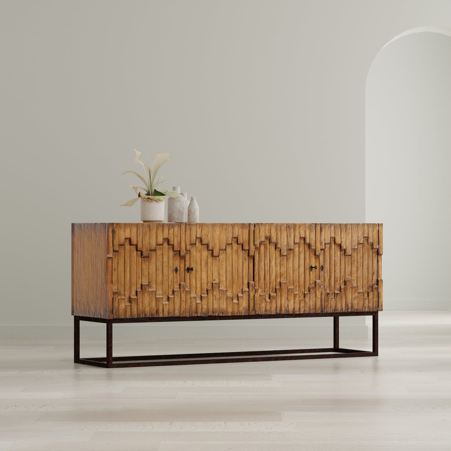 Aztec Sideboard on Stand, Brown
