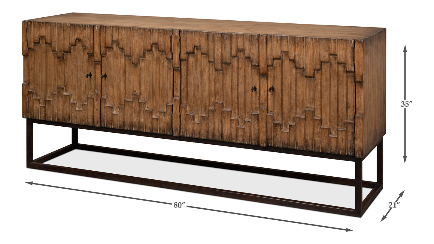 Aztec Sideboard on Stand, Brown