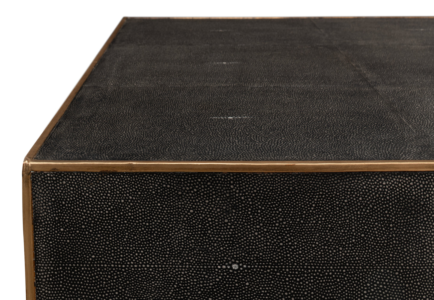 Grey Leather Shagreen Cocktail Table