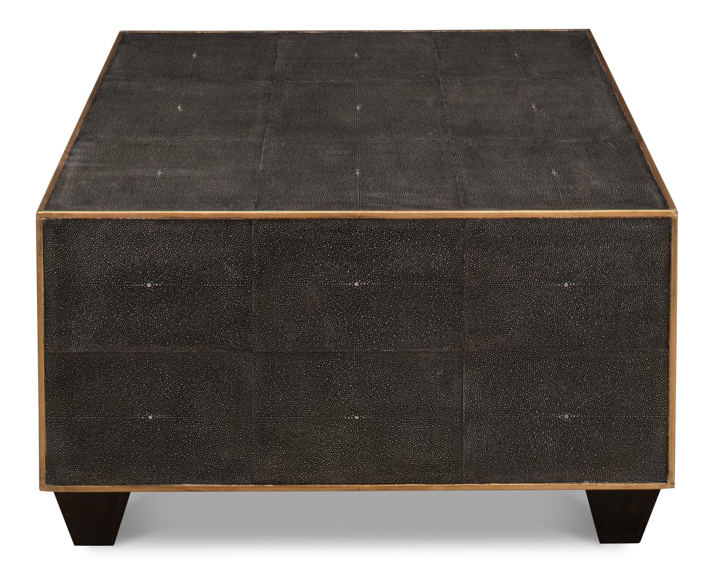 Grey Leather Shagreen Cocktail Table