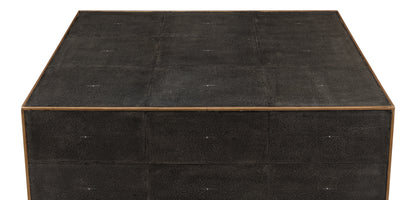Grey Leather Shagreen Cocktail Table