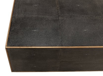 Grey Leather Shagreen Cocktail Table