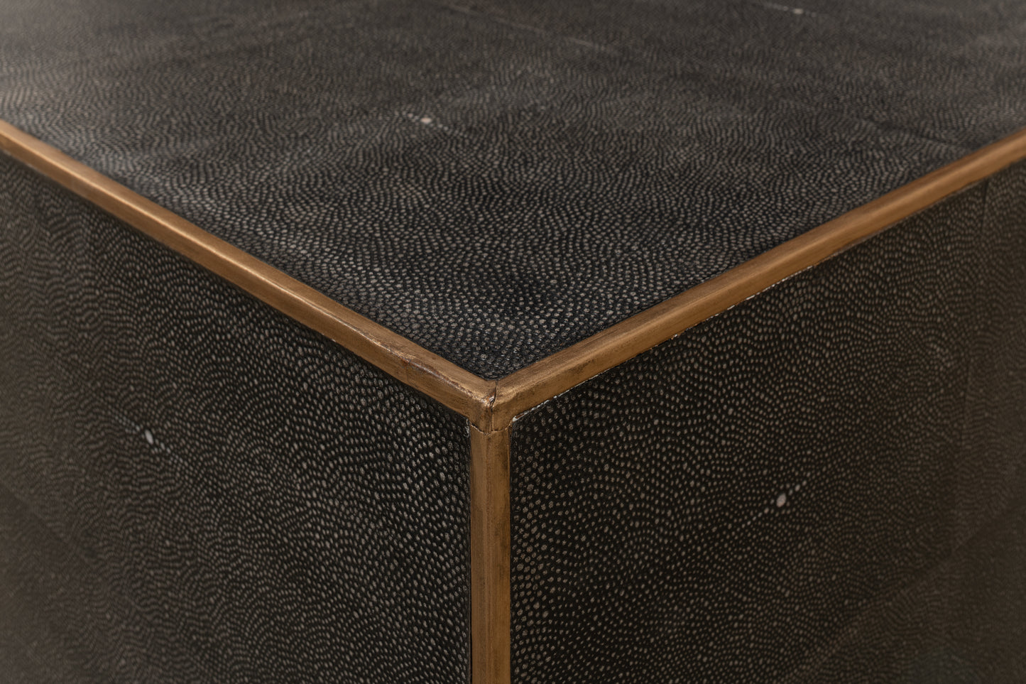 Grey Leather Shagreen Cocktail Table