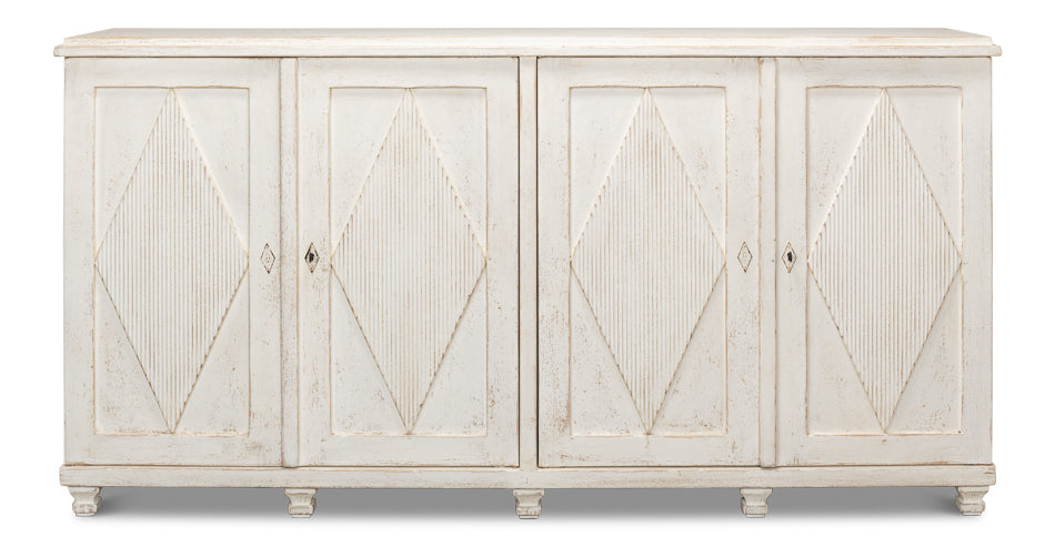 Beecher Sideboard with 4 Doors, Whitewash