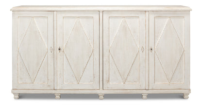 Beecher Sideboard with 4 Doors, Whitewash