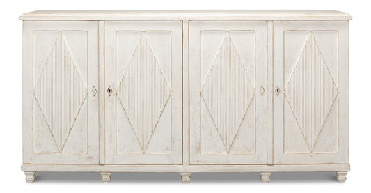 Beecher Sideboard with 4 Doors, Whitewash