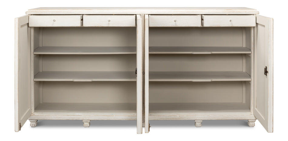 Beecher Sideboard with 4 Doors, Whitewash