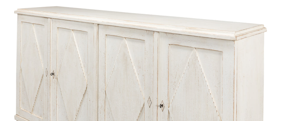Beecher Sideboard with 4 Doors, Whitewash