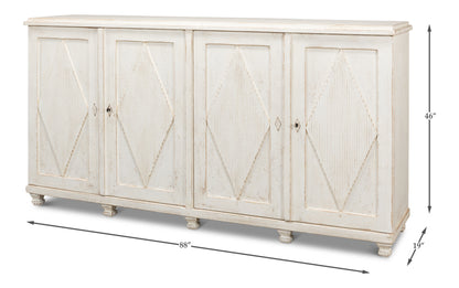 Beecher Sideboard with 4 Doors, Whitewash