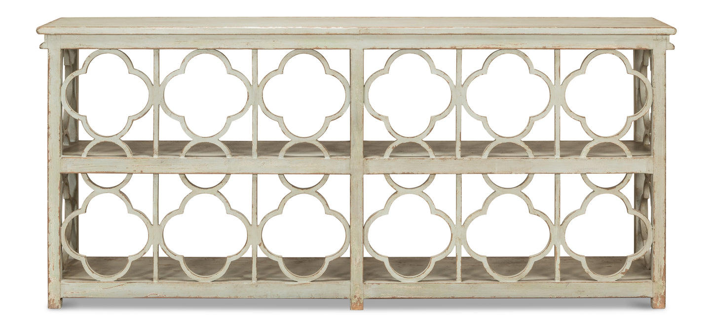 Quatrefoil Bookshelf Console Table