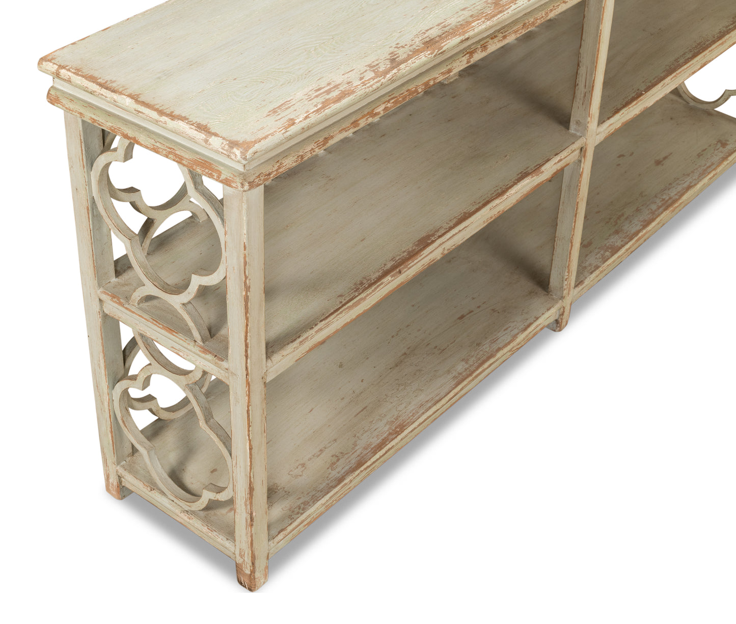 Quatrefoil Bookshelf Console Table