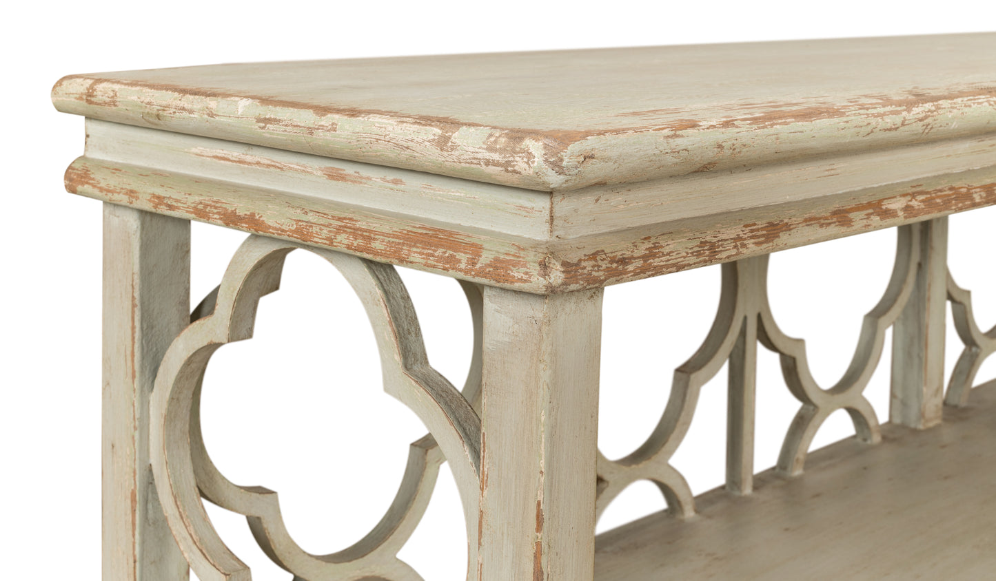 Quatrefoil Bookshelf Console Table