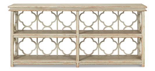 Quatrefoil Bookshelf Console Table