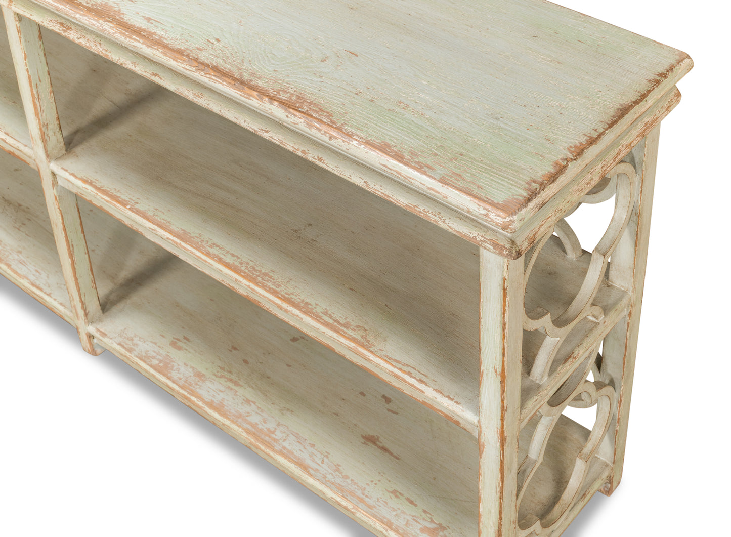 Quatrefoil Bookshelf Console Table