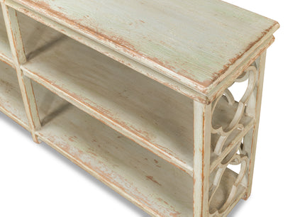 Quatrefoil Bookshelf Console Table