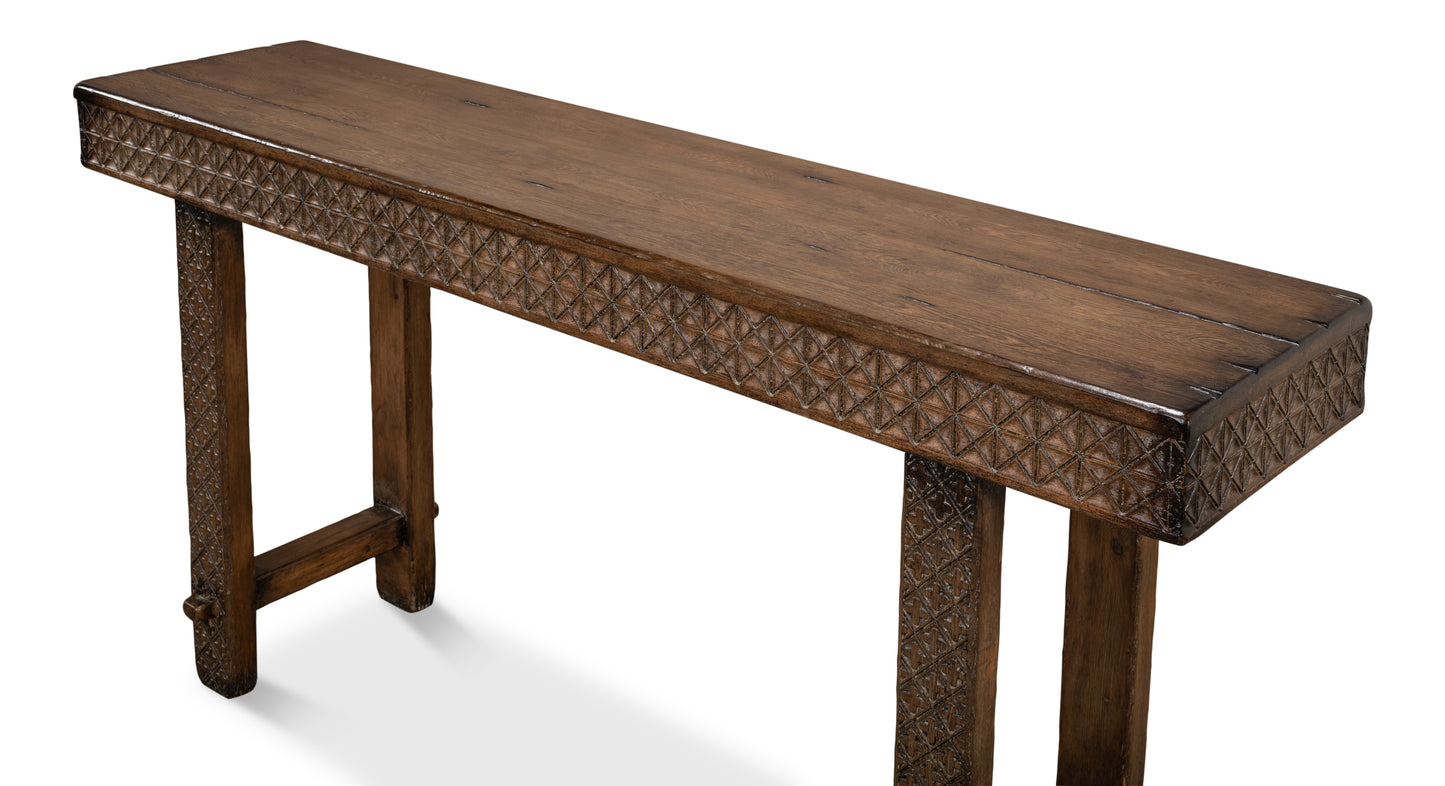 Honeycomb & Cross Console Table