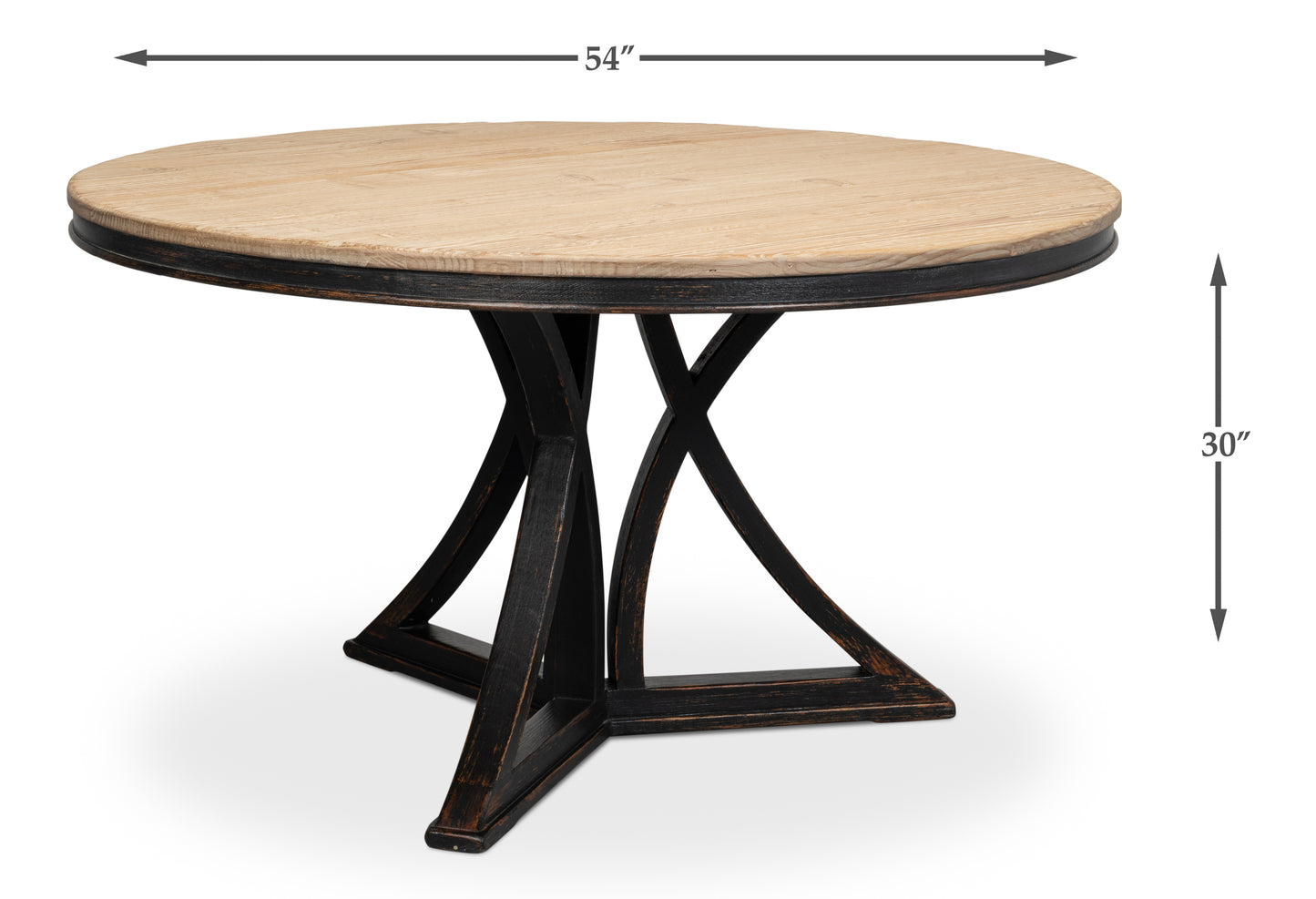 Flying Buttress Dining Table, Antique Black