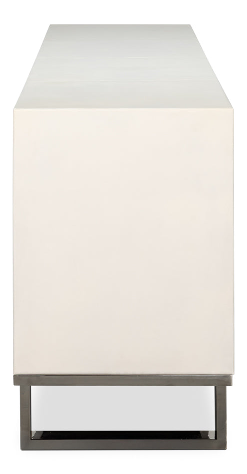 Bronzini Credenza, Embossed White