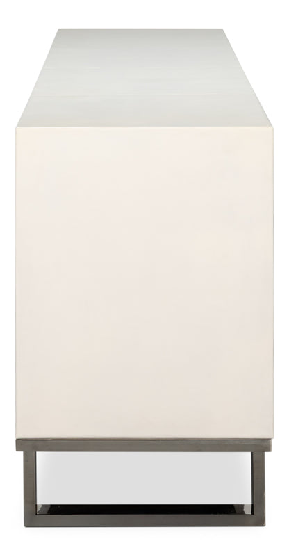 Bronzini Credenza, Embossed White