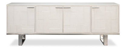 Bronzini Credenza, Embossed White