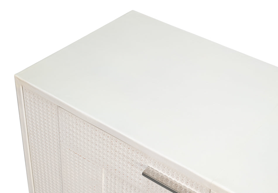Bronzini Credenza, Embossed White