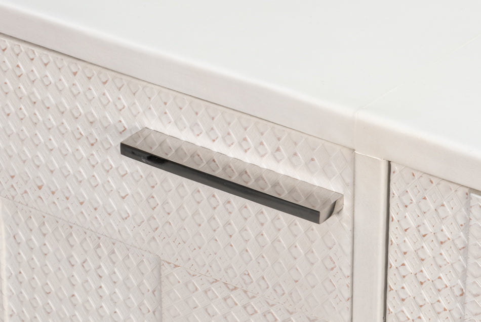 Bronzini Credenza, Embossed White