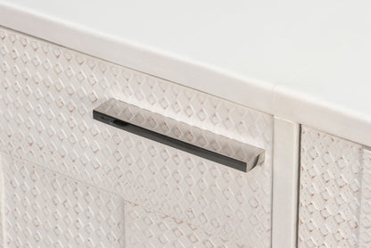 Bronzini Credenza, Embossed White