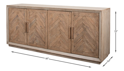 Hollis 4 Door Sideboard, Stone Grey