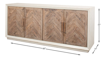 Hollis 4 Door Sideboard, Antique White