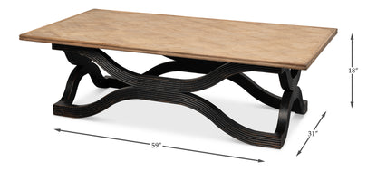 Wavy Coffee Table, Antique Black
