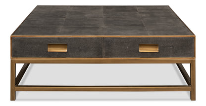 Gideon Shagreen Square Coffee Table, Antique Grey