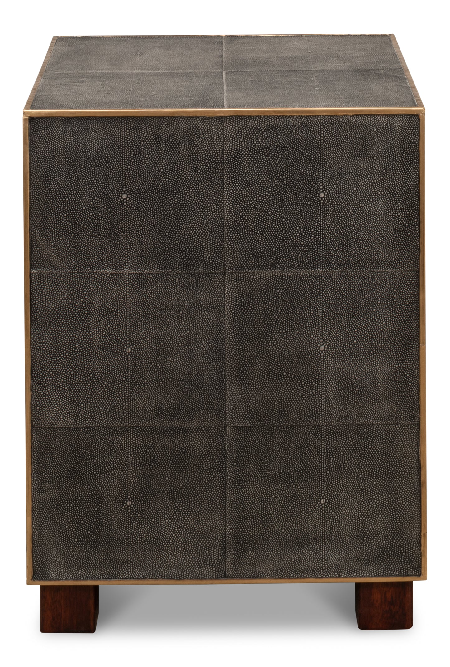 Gideon Shagreen 3 Drawer Side Table, Grey