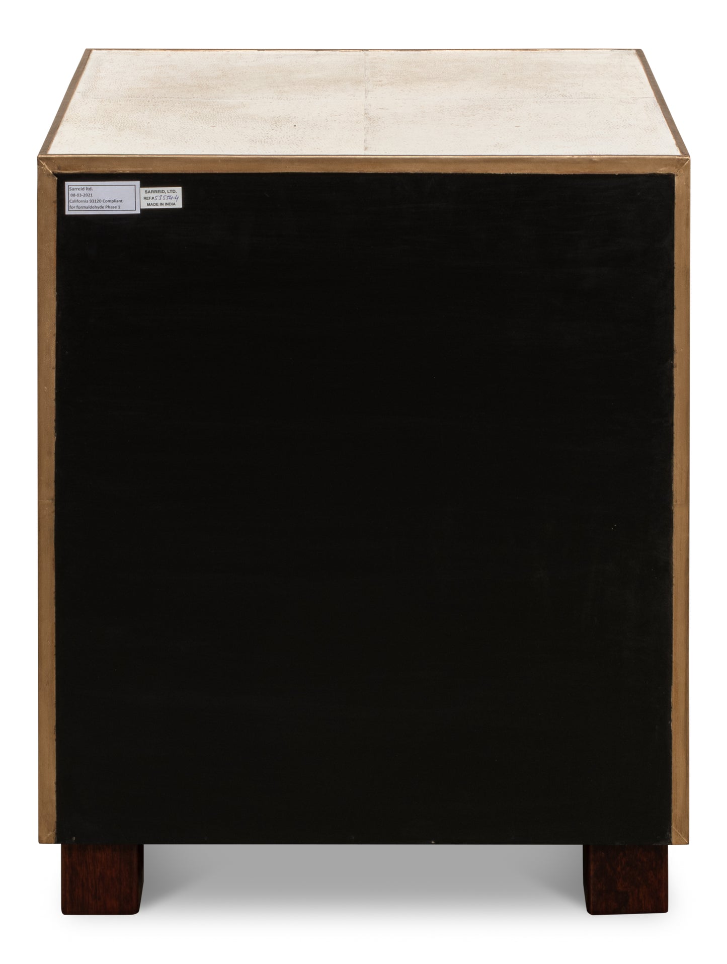 Shagreen 3 Drawer Side Table, Osprey White