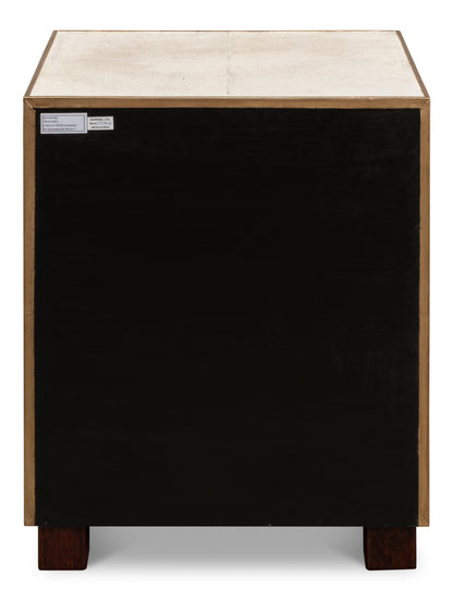 Shagreen 3 Drawer Side Table, Osprey White